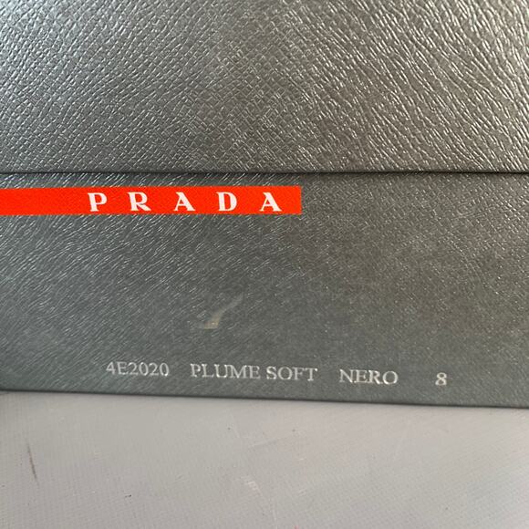 PRADA Size 10 Black Leather Nylon Derby Lace-Up Shoes main image 10